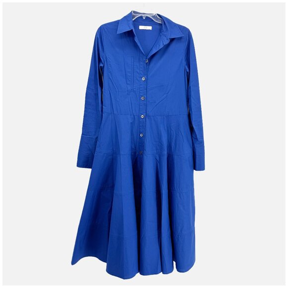 Co. Midi Length Blue Poplin Dress Size: XS - Picture 2 of 15